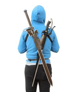 Armory Replicas™ - Titan Attack Kirito's Elucidator Foam Sword - Shingeki no Kyojin Fantasy Foam Sword for LARP - Ideal for LARP, Halloween Costumes, Cosplay PACK 2 with SHEATH BLACK with GREY SWORD SET with SHEATH 11 610hf6oUKhL