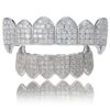 18k Gold Plated All Iced Out Diamond Grillz Luxury Rhinestone Mouth Teeth Grills Set with Extra Molding Bars Included (Gold) Silver 24 610hfaRxUL
