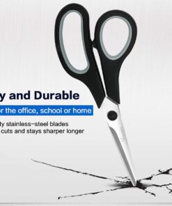 Scissors, VERONES 8 Inch Soft Comfort-Grip Handles & Stainless Steel Sharp Blades Perfect for Cutting Paper, Fabric Photos, & More, 15-Pack 15 PACK 13 610k60cbUKL