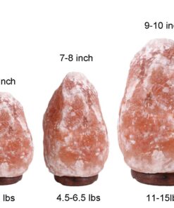 JIC Gem Himalayan Salt Lamp 4.5-6.5 lbs Pink Rock Crystal Natural Hand Carved Home Decor with Dimmer Switch, Wooden Base, 2 Bulbs, 7-8 inch Natural(4.5-6.5 Lbs) 11 610lnuQu2tL