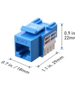 Cable Matters UL Listed 10-Pack RJ45 Keystone Jack, Cat6 Keystone Jacks in Blue 17 610oIkLobHS