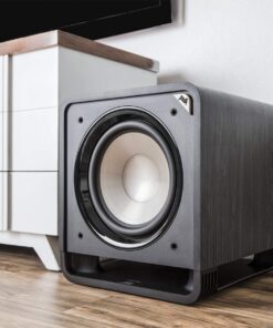 Polk Audio HTS 12 Powered Subwoofer with Power Port Technology | 12” Woofer, up to 400W Amp | For the Ultimate Home Theater Experience | Modern Sub that Fits in any Setting | Washed Black Walnut 30 610u4zcDmRL