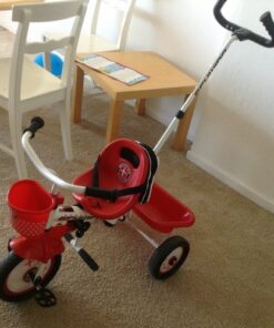 Schwinn Easy Steer Bike for Toddler, Kids Tricycle with Removable Push handle, Steel Trike Frame, Boys and Girls Ages 2-4 Year Old, Red/White, 8" Easy Steer Tricycle 40 610u8UUS8YL
