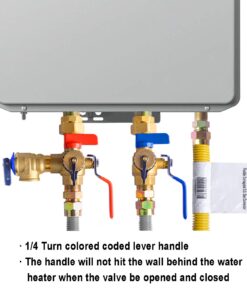 HYDRO MASTER Tankless Water Heater Service Valve Kit with Pressure Relief Valve 3/4-Inch IPS Isolator Clean Brass 27 610v1qBk4L