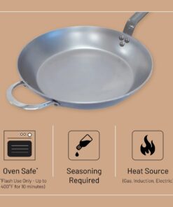 de Buyer MINERAL B Carbon Steel Fry Pan - 12.5” - Ideal for Searing, Sauteing & Reheating - Naturally Nonstick - Made in France 12.5" 23 610z9QxypNL 1
