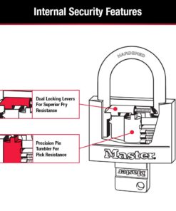 Master Lock Covered Aluminum Lock, Locker Lock with Key, Key Lock for Gym Locker, 1 Pack, 141D, Black Padlock 25 610zA3t48L