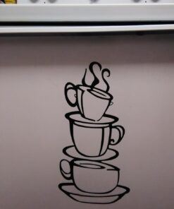 Coffee Cup Double Sided Visual Removable Wall Vinyl Sticker Decals Decor Art Bedroom Design Mural Black 15'' X 8'' 20 610zbegHc8L