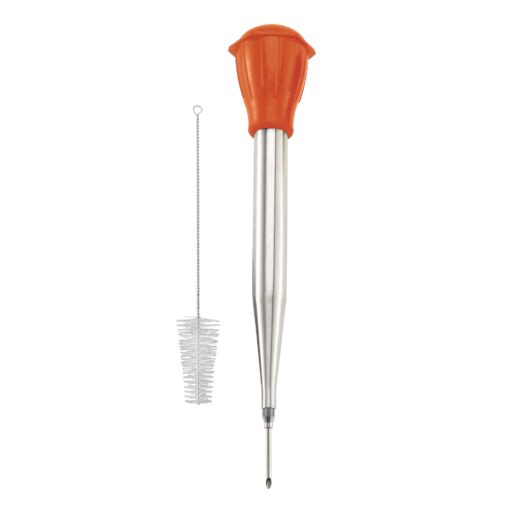 HIC Kitchen Roasting Heat Resistant Turkey Baster with Injector Needle, 18/8 Stainless Steel and Silicone, 13-Inch, 2-Ounces