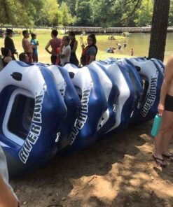 Intex River Run Connect 18 Gauge Vinyl Lounge Inflatable Floating Water Pool Tubes with 2 Cup Holders and Handles for Adults (4 Pack) 43 6110lSm20L