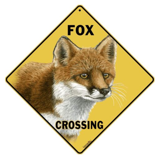 CROSSWALKS Fox Crossing 12" X 12" Aluminum Sign (X332)