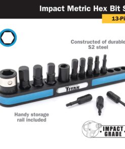 Titan Tools 16038 13-Piece Metric Impact Grade Hex Bit Set 10 6116b16QoDL