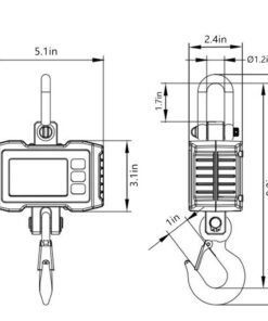 Hanging Scale,Klau 1000 kg 2000 lb Digital Industrial Heavy Duty Crane Scale Smart Measuring Tool Orange for Farm Factory S-orange 8 611AM JddEL
