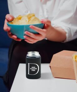 Funny Guy Mugs She Wants The D Collapsible Neoprene Can Coolie - D Sign on Bottom - Drink Cooler She Wants The D Black Can 9 611BKGmmW8L