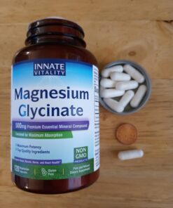 Innate Vitality Magnesium Glycinate 500mg, 70mg Elemental Magnesium per Cap, High Absorption, Non-GMO No Gluten, Nerve, Muscle, Bone, Heart Health, 120 Veggie Capsules 35 611BOaMY2bL