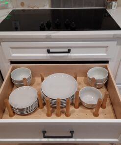 Rev-A-Shelf Adjustable Pegboard Drawer Divider Organizer, Trim to Fit Wooden Kitchen Cabinet Storage Utensil, Pots & Dish Rack, 30" x 21", 4DPS-3021 30 x 21 31 611D8VBuI4L