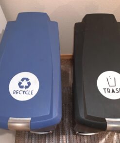 Recycle and Trash Vinyl Lettering Decal Sticker (4" x 4", White) 4" x 4" 25 611G3wnEcCL