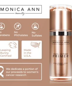 Monica Ann Beauty Dual-Action Face Primer - 30 mL | Hydrating Makeup Primer With Vitamin C & Hyaluronic Acid | Smoothing Translucent Matte Pore Minimizer | Foundation Primer For Any Skin Tone 1.01 Fl Oz (Pack of 1) 21 611GHJ UbTL