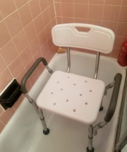 Vaunn Medical Shower Chair Bath Seat With Padded Arms, Removable Back and Adjustable Legs, Bathtub Safety and Support 46 611Lw0Kvm0L