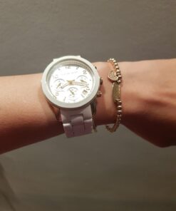 Michael Kors MK5145 Women's Two Tone Stainless Steel Quartz Chronograph White Dial Watch 25 611LxrFzIIL