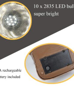 SunKite Solar Powered Rock Light, 2 Pack 10 LED Waterproof Garden Stone Lights Outdoor Landscaping Spotlights, Yard Patio Pathway Driveway Landscape Rock Brown 10 611NQlpwCoL