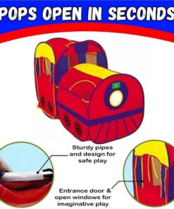 Alternative view of Liberty Imports Kids Pop Up Play Tent - Foldable Indoor and Outdoor Locomotive Train Playhouse for Toddlers, Boys and Girls