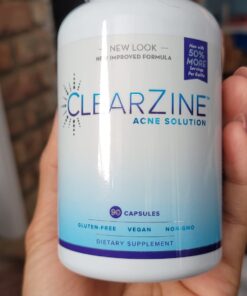 ClearZine Acne Pills for Teens & Adults (2 Bottles) | Clear Skin Supplement, Vitamins for Hormonal & Cystic Acne, 90 Caps Each 26 611QQwYP06L
