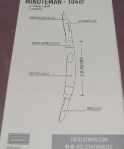 Old Timer 104OT Small Canoe 4.7in Stainless Steel Traditional Folding Pocket Knife with Clip Point and Drop Point Blades, Sawcut Handle, and Convenient Size for EDC, Camping, Hunting, and Outdoors 104OT Small Canoe (Box) 19 611SR04v2L