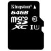 Kingston Digital 64GB microSDXC Class 10 UHS-I 45MB/s Read Card with SD Adapter (SDC10G2/64GB) Single Pack 64 GB 14 611UFbiJ5NL