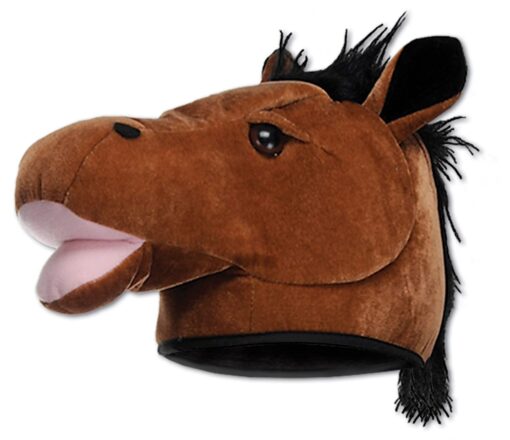 Beistle womens 1 Piece Horse Head Plush Brown/Black/Pink