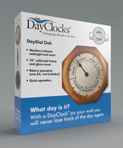 Alternative view of DayClocks Classic Day of The Week Wall Clock with Solid Wood Frame – Calendar Day Clock – Ideal Retirement Gift for Men & Women – Oak, 10" 10"