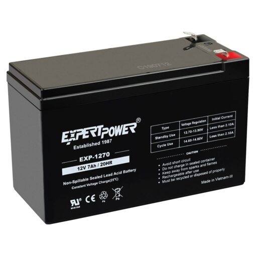 ExpertPower 12v 7ah Rechargeable Sealed Lead Acid Battery 1 Pack