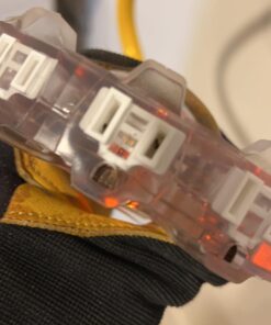 Yellow Jacket 2882 12/3 Heavy Duty 15-Amp, 125 Volts 1875 Watts, Premium SJTW Contractor Grade 3 Outlet Extension Cord with Lighted End, 2-Feet, Yellow, UL Listed, 2 Foot,… 16 611ZXe6hqBL