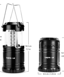 Lepro LED Camping Lantern, Super Bright, Battery Powered, IPX4 Water Resistant, Portable Emergency Lights for Hurricane, Storms, Outages, Collapsible, 2 Packs 34 611bmFKApiL