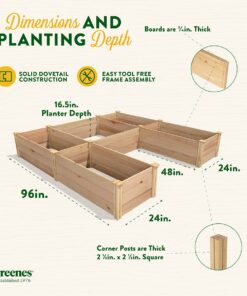 Greenes Fence Premium Cedar Raised Garden Bed, 8' x 8' x 16.5" U-Shaped Bed - Made in USA with North American Cedar 8' x 8' x 16.5" WithOUT CritterGuard Fencing 19 611e0FJYaRL