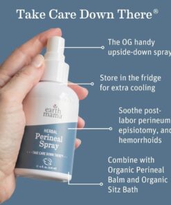 Earth Mama Herbal Perineal Spray | Safe for Pregnancy and Postpartum Recovery, Witch Hazel Natural Cooling Spray for After Birth Feminine Care Essentials, Benzocaine & Butane Free, 4-Fluid Ounce Unscented 4 Fl Oz (Pack of 1) 22 611fyb60tLL