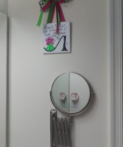 JERDON Two-Sided Wall-Mounted Makeup Mirror - Makeup Mirror with 7X Magnification & Extendable Arm - 8-inch Diameter Mirror with Nickel Finish Wall Mount - Model JP2027N 32 611oRX2ASL