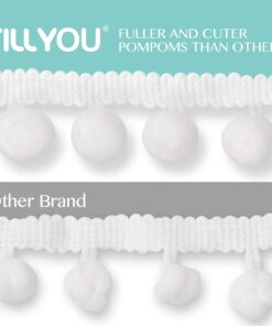 TILLYOU Ruffled Crib Skirt with Pompoms, Microfiber Nursery Crib Toddler Bedding Skirts for Baby Boys Girls, 14'' Drop, White Polyester 22 611oVRK0iL