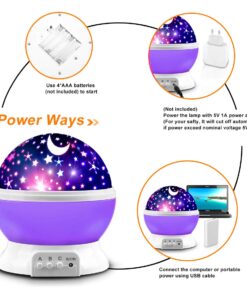 MOKOQI Star Projector Night Lights for Kids, Birthday Gifts for 1-4-6-14 Year Old Girl and Boy, Projection Lamp for Kids Bedroom, Glow in The Dark Stars and Moon for Child Asleep Peacefully- Purple 26 611rUlQAj8L