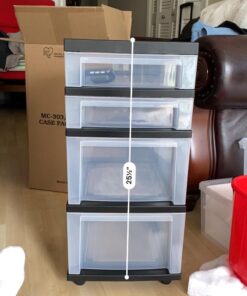 IRIS USA, Inc 116827 Mini Chests,4-Drawer,12-1/16-Inch x14-1/4-Inch x26-7/16-Inch ,Clear/Black 34 611rvVerxSL