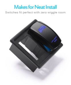 MicTuning MH002 2PCS Rocker Switch Holder Panel Housing Kit Fireproof ABS Plastic Black, 1 Pack 15 611ta8v6ARL