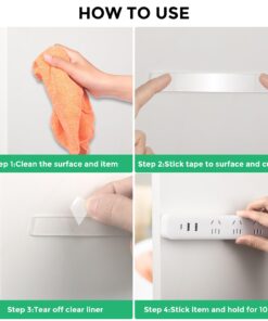 CREGEAR Double Sided Tape Heavy Duty (2 Rolls, Total 20FT), Strong Sticky Mounting Tape, Clear Adhesive Nano Tape, Two Sided Wall Tape Strips, Removable Poster Tape for Home, Office, Outdoor 0.5inch 10FT 2Pack 24 611vSVQ5a3L