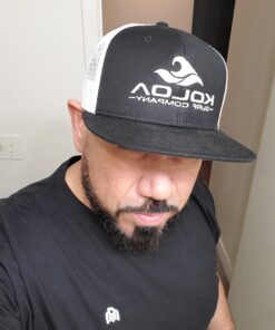 Alternative view of Koloa Surf Classic Mesh Back Trucker Hats in 18 Colors One Size Black/ White With White Embroidered Logo