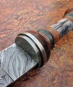 SW-149, Handmade Damascus Steel 25 Inches Sword Walnut Wood & Colored Bone Handle with Damascus Steel Guard SW-149 17 611yck5mx6L