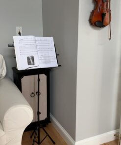 Music Stand, Kasonic 2 in 1 Dual-Use Folding Sheet Music Stand & Desktop Book Stand, Portable and Lightweight with Music Sheet Clip Holder & Carrying Bag Suitable for Instrumental Performance (Black) Black 48 611yhVy12KL