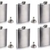 Gifts-Infinity 8 oz Hip Stainless Flask Set of 6 with Funnel