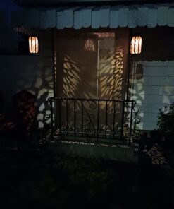 Maggift 2 Pack 10.6 Inch Hanging Solar Lights Outdoor Retro Hanging 20 Lumens Christmas Decorative Solar Lantern with Handle, Brown 2Pack-Retro Hanging Solar Lantern 34 612 TN4Z7wL