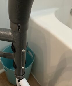 Vaunn Deluxe Folding Safety Toilet Rail, Adjustable and Foldable Toilet Safety Frame, Bathroom Handrail Assist Grab Bar Handle, Gray 38 6121q6Syl L