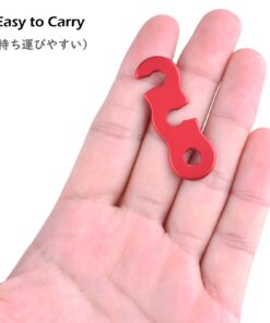 TRIWONDER Guyline Cord Adjuster Rope Tensioner Tent Guy Line Paracord Tightener Loop Alien Aluminum Alloy for Camping Hiking (Red - 12 Pack) Three Holes - Red (12 Pack) 10 6122 NA1l5L