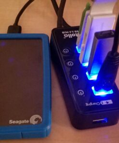 Powered USB Hub Long Cord, atolla USB 3.0 Hub 4 + 1 Data Transfer and Charging Multiport with Power Supply Adapter 15W (5V/3A) and 3.3ft Meter USB 3 Extension Cable 19 6123nib6uqL