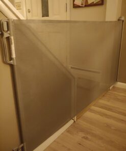 Perma Child Safety Indoor/Outdoor Retractable Baby Gate 33" Tall, Extends to 71" Wide, Gray Gray V1 33" Tall x 71" Wide 39 61253noAoL